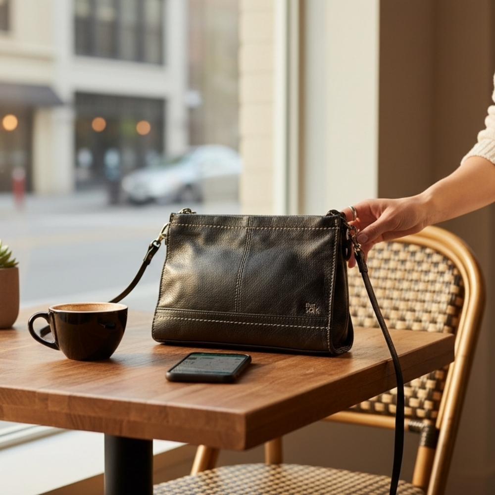 The Sak ' Iris' Black Leather Crossbody